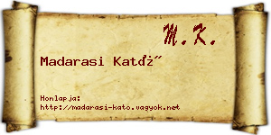 Madarasi Kató névjegykártya